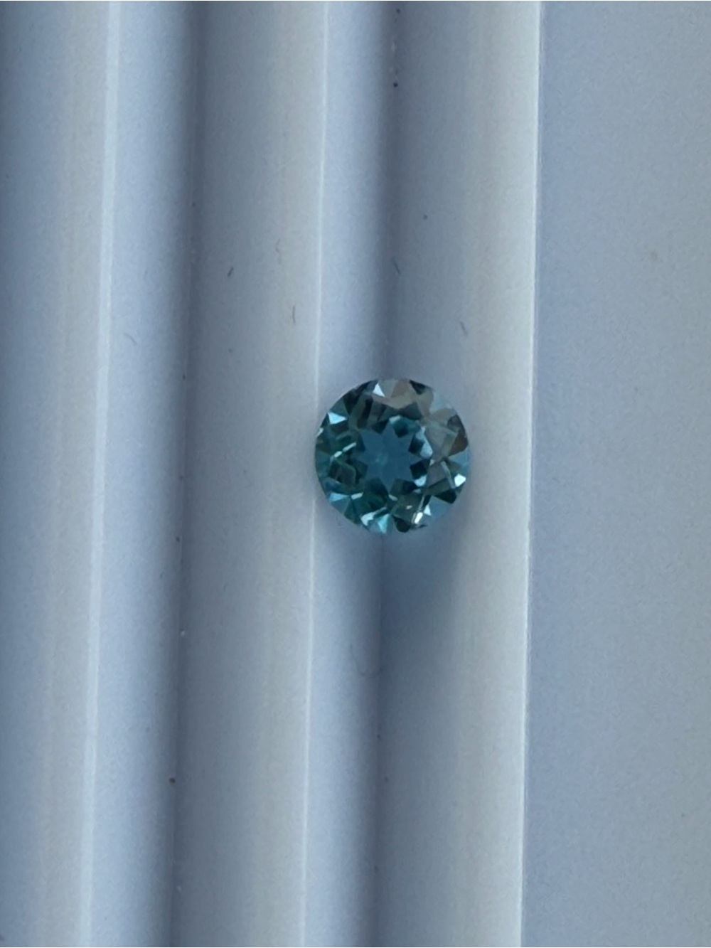 Round Swiss Blue Topaz Faceted Gemstone .61 carats
